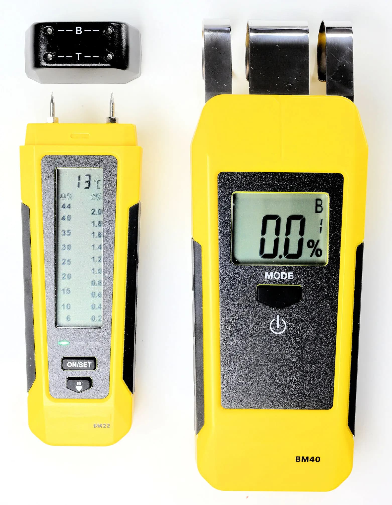 Pin and scan moisture meters used for an inspection. Shown on the Air testing page for Cape Coral, FL.